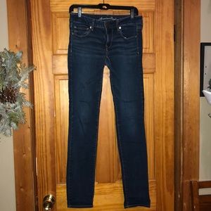 American Eagle dark wash long skinny jeans